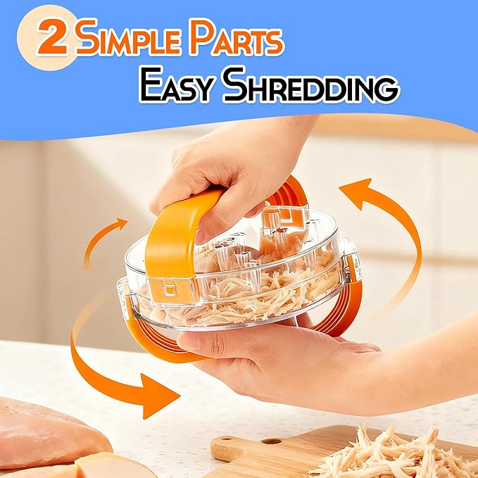 Chicken Shredder - Chicken Breast Shredder Tool Twist, Clear Meat Grinders Shredder Tool Twist for Pork Beef Chicken - BPA Free