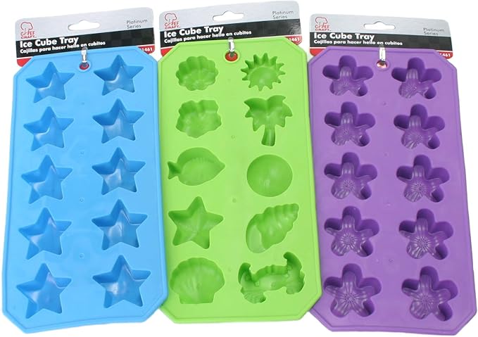 Chef Craft Select Shapes Ice Cube Tray, 8.75 inch, Color/Shapes May Vary