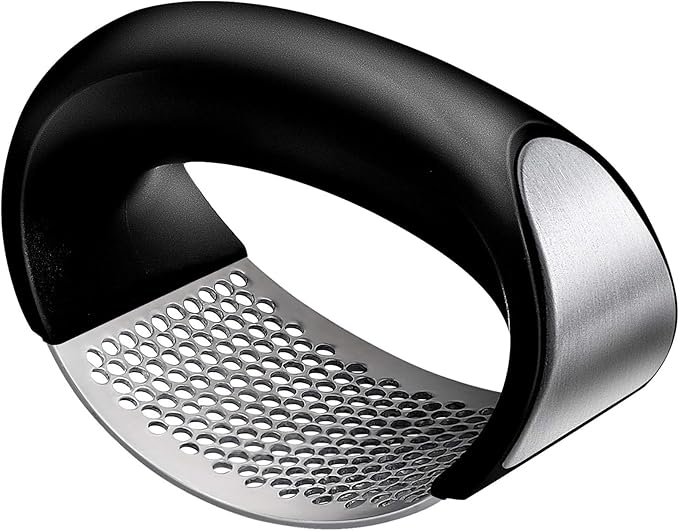 Fox Run Stainless Steel Garlic Rocker Press, Ergonomic Garlic Mincer