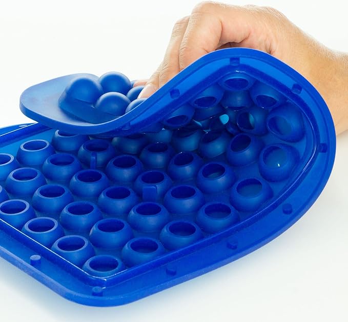 Lurch 240770 Ice Former Arctic Ball Diameter 2 cm Blue Ice Cube Tray for 54 Ice Cubes with Transparent Lid Blue