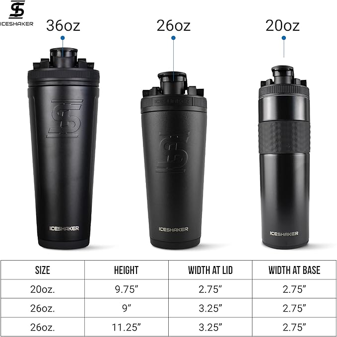 Ice Shaker Insulated Stainless Steel Shaker Bottle | 26oz, Pink | Cold for 30+ Hours | Insulated Cup with Twist-on Agitator | Odor-Free Bottle for Protein Shakes, Water, Smoothies, Cocktails