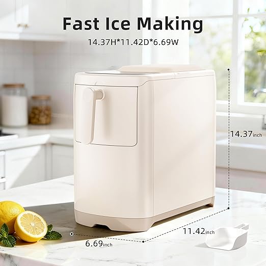Antarctic Star Portable Countertop Ice Maker with Self-Cleaning, 18Lbs/24H, One-Touch Operation, Ice Scoop for Home, Kitchen, Office(White)