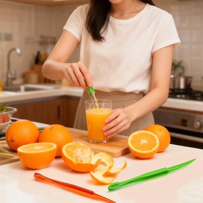 Orange Peeler Tools Citrus Peel Cutter Easy Fruit Vegetable Slicer Lemon Opener Remover Fruit Tool Kitchen Utensils Gadgets (2PCS Dual)