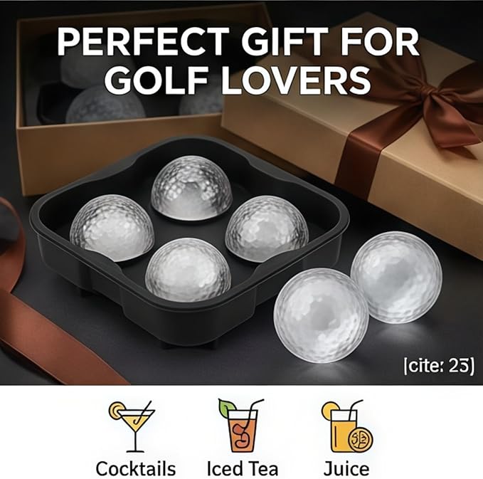 2026 New 3D Cat Ice Cube Mold: Bulldog Whiskey Ice Cube Mold Tray Set Molds Small For Freezer Mini Cat Shaped Silicone Tiny Block Shaved Plunge Cooler Cute Cocktails With Lid Fancy (Golf Ball)