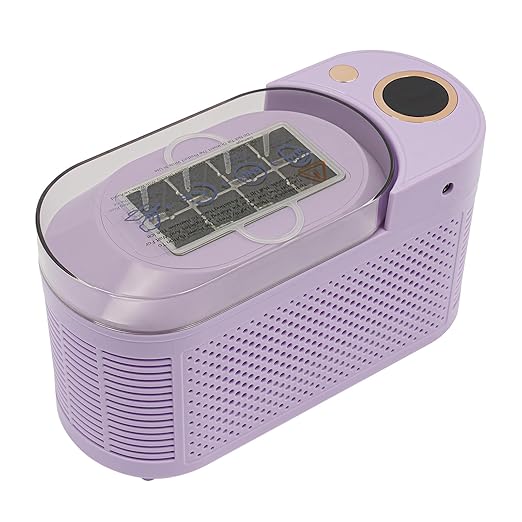 Portable Ice Maker Countertop Ice Machine Maker 8 Cubes in 10 Mins Self-Cleaning 12V Car Compatible Ice Scoop & Basket for Home Kitchen Camping RV Party (Purple)