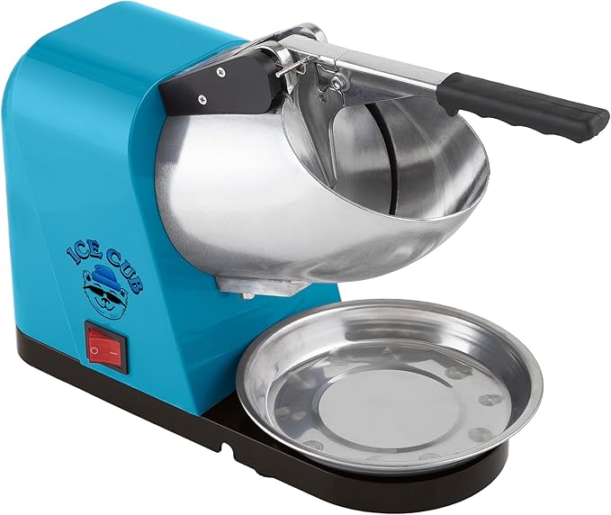 Snow Cone Machine - Ice Shaver with Powerful 170W Motor - Easy to Use Countertop Crushed Ice Maker by Great Northern Popcorn (Blue)