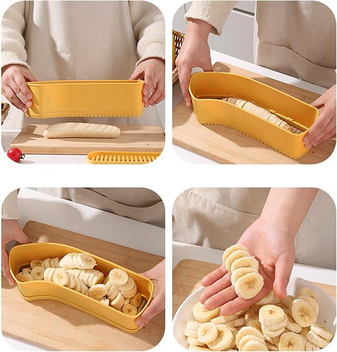 JAYVAR Extra Large Banana Slicer, Spam Slicer, Egg Cutter for Hard Boiled Eggs, Cheese Butter Cutter for Hot Dog Slicing, Multipurpose Strawberry Slicing Kitchen Gadgets for Fruits and Vegetables