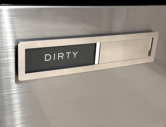 Kubik Letters Clean Dirty Magnet for Dishwasher, Premium Stainless Steel Grade 304, Kitchen Organizers and Storage Decor Accessories, Extra Adhesive Tapes Included.