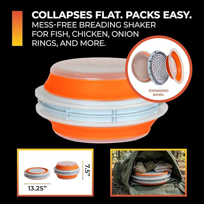 CanCooker Batter Bowl XL: Collapsible, Mess-Free, Dishwasher and Microwave Safe, Chemical-Free in Vibrant Orange - 5 Pack