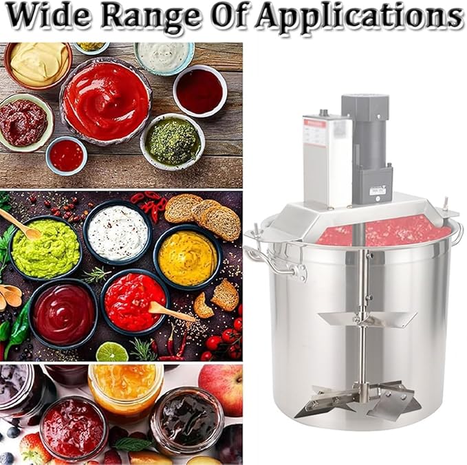 Automatic Food Mixer Pot Stirrer Mixer, 20L/25L/40L/60L/85L/145L/240L/360L Electric Mixer Machine Commercial Pot Seasoning Bottom Soup Sauce Stirrer - Adjustable Stirring Speed,25L