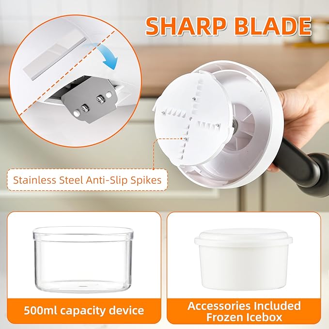 Ice Shaver and Snow Cone Machine - Premium Portable Ice Crusher and Shaved Ice Machine With Free Ice Mold Cups-BPA Free