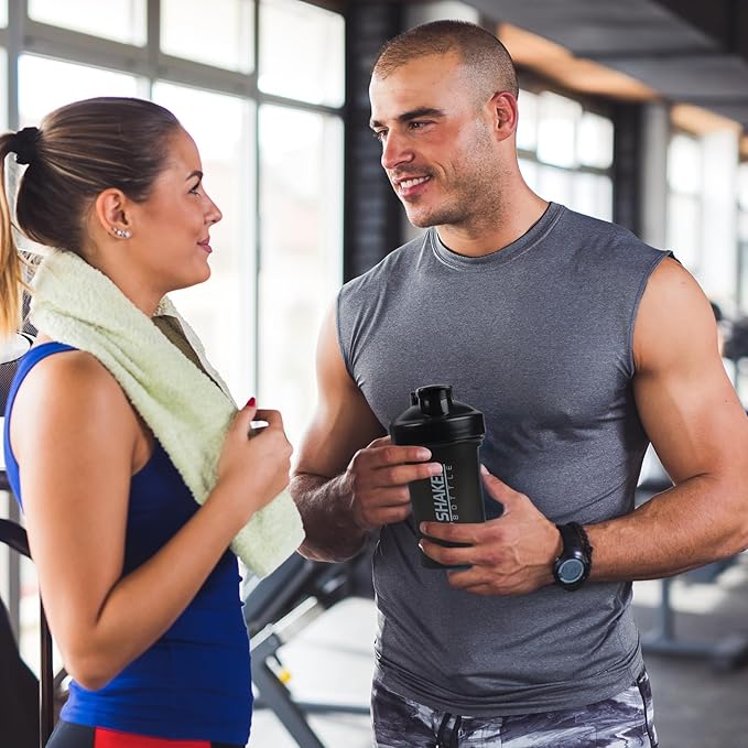 Shaker Bottle,400ml Small Protein Shaker Bottle with Mixing Ball, Portable 14oz GYM Shakes Cup for Workout,BPA free, 100% Leak Proof,Dishwasher Safe（Black）