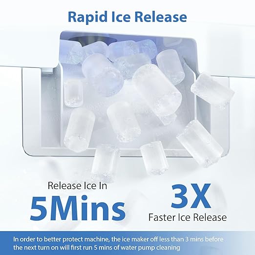 Aeitto Nugget Ice Maker Countertop, 55lbs/24H Ice Machine with 3.6L Water Tank&3.2Lbs Ice Basket, Self-Cleaning Pebble Ice Maker with Stainless Steel Housing for Home Office and Party, Black
