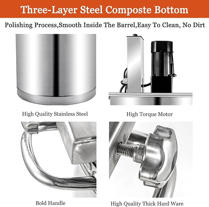 Commercial Automatic Stir, Food Mixer Pot Stirrer Mixer,Automatic Cooking Machine Adjustable Stirring Speed,Commercial Pot Seasoning Bottom Soup Sauce Stirrer for for Making Jam, Sauce(25L)