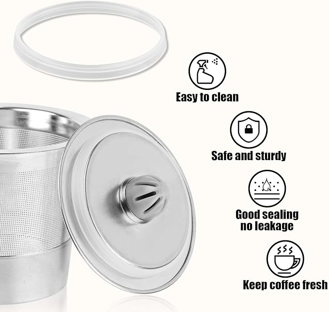 40pcs Silicone Gaskets for Keurig Stainless Steel Refillable K Cup, Reusable Gasket Ring Replacement Silicone Seals for Keurig Reusable k Cup Coffee Filter