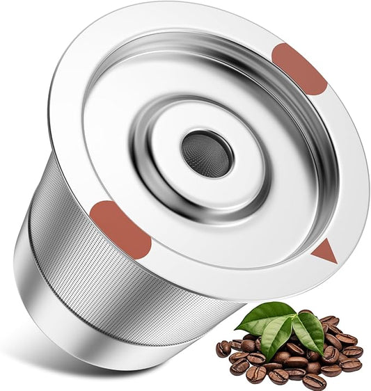 Reusable K Cups for Keurig Stainless Steel Refillable Coffee Pods - Metal K Cup Reusable Coffee Filter for Keurig 1.0 & 2.0 K-Classic K-Elite K-Express K-Mini, BPA Free Permanent Coffee Filter(1 pack)