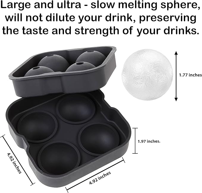 Bahoki Essentials Ice Molds - Silicone Ice Cube Tray With Lid - Easy Fill and Release Ice Maker - Great for Parties and Events