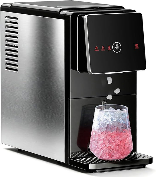 Antarctic Star Countertop Nugget Ice Maker, 33 Lbs/24H Automatic Ice Dispenser, Self-Cleaning Portable Ice Machine, 1.8L Water Tank, Touch Screen & Auto Ice Drop, for Home/Office/Kitchen