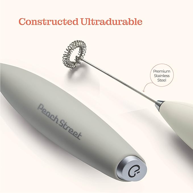 Powerful Handheld Milk Frother, Mini Milk Foamer, Battery Operated (Not included) Stainless Steel Drink Mixer for Coffee, Lattes, Cappuccino, Frappe, Matcha, Hot Chocolate.