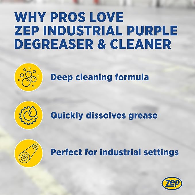 Zep Industrial Purple Cleaner and Degreaser Concentrate - 5 Gallon (Case of 1) R45815- Easy to Rinse Formula