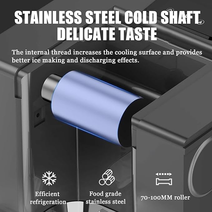 Electric Ice Crusher Machine,60Kg/24H High Capacity & Rapid Cooling,Perfect for Home,Restaurant,Bar,and Party Use,Black