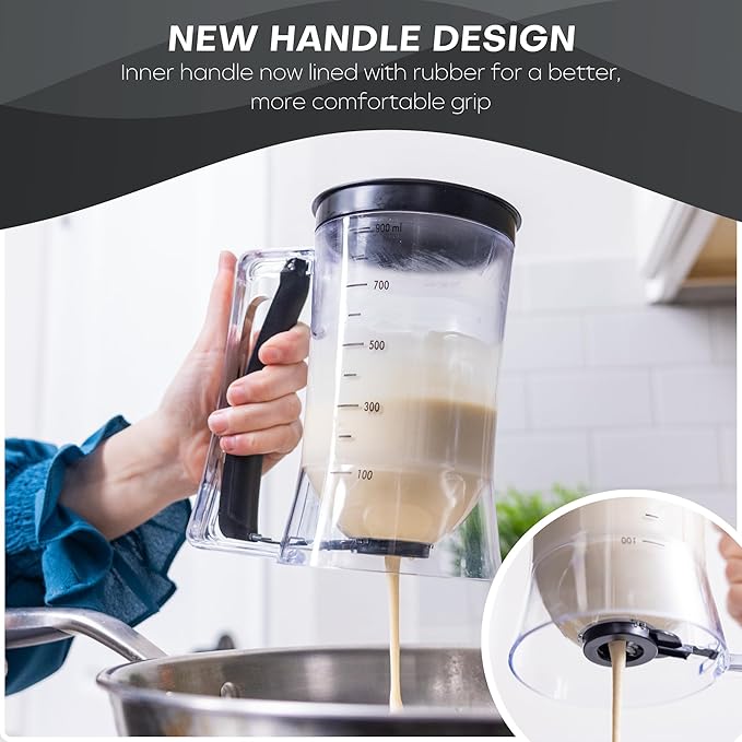 Batter Dispenser with Squeeze Handle - Pancake Batter Dispenser, Pancake Dispenser for Better, Cupcake Batter Dispenser, Pancake Pourer Dispenser, Pancake Mix Dispenser, Waffle Batter Dispenser
