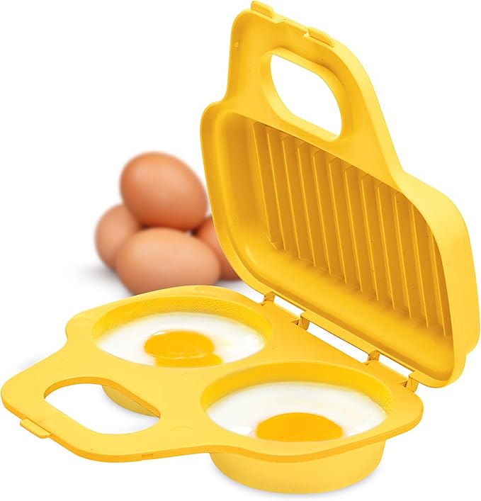 PrepSolutions Microwave Egg Poacher – Yellow, Easy-to-Use for Low-Calorie Breakfasts and Lunches
