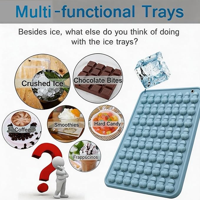 Silicone Chocolate Candy Mold,Siliconeice Ice Cube Tray Mold for Cocktails,Silicone Molds for Chocolate Resin Food Crafts Soap (blue)