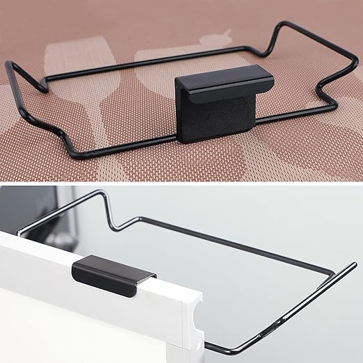 Large Stainless Steel Trash Bag Holder for Kitchen Cabinets Doors and Cupboards, Black