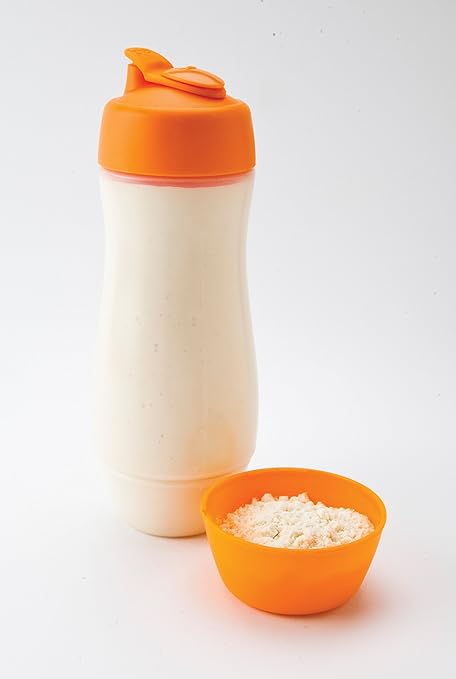 Joie Pancaker Squeeze Bottle Pancake Batter Mixer and Dispenser, 5.5-Ounce Capacity, Orange