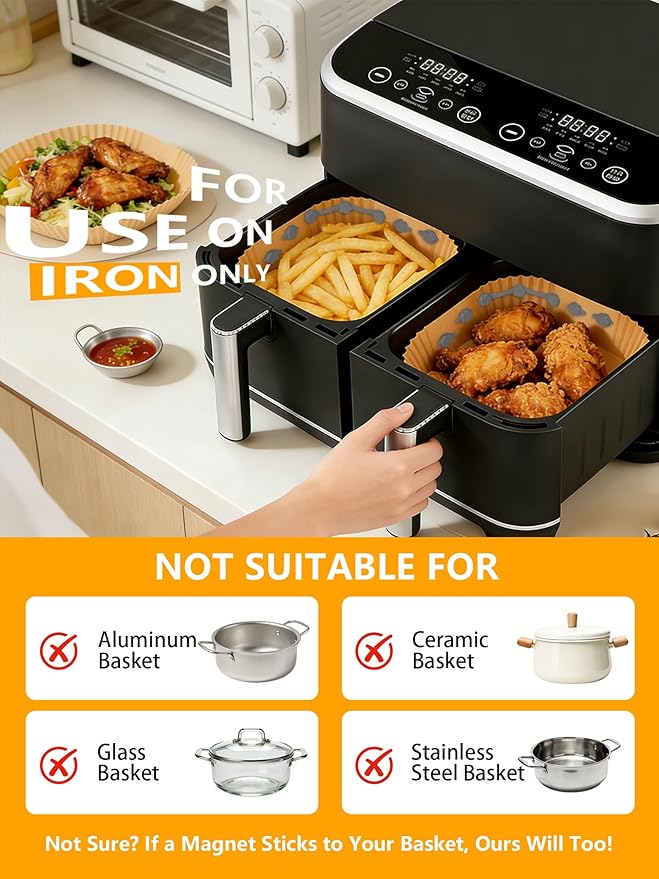24PCS Magnets for Air Fryer Liners, Silicone Air Fryer Liner Magnetic Buckle for Parchment Paper for Air Fryer, Secure Disposable Air Fryer Liners & Prevent Burning, Air Fryer Magnet (Gray)
