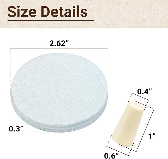 Reusable Cold Brew Coffee Filters and Stoppers Replacement Felt Filters Compatible with Toddy Cold Brew System Coffee Maker