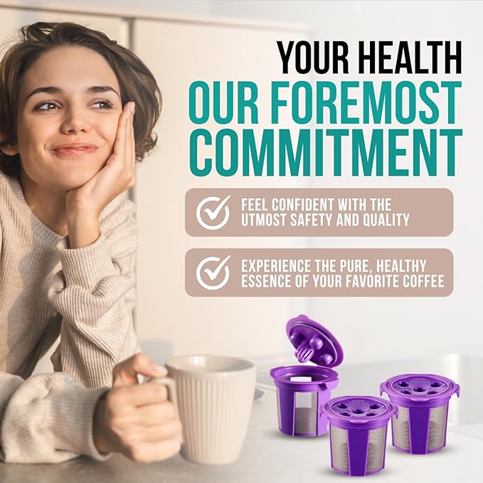4 Reusable K Cups for Keurig Supreme, K-Supreme Plus, K Slim, K-Classic by PureHQ - Refillable Kcup for Keurig Coffee Maker - MultiStream Coffee Pods Filter