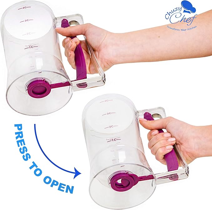 Pancake Cupcake Batter Dispenser Tool - Great for Cupcakes Muffins Creeps Cakes & Waffles – With Measuring Label – Chuzy Chef