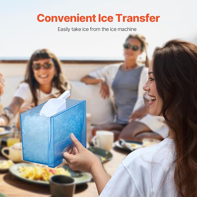 VEVOR Nugget Ice Maker - 33lbs Pebble Ice Maker & Self-Cleaning Features for Home or Office