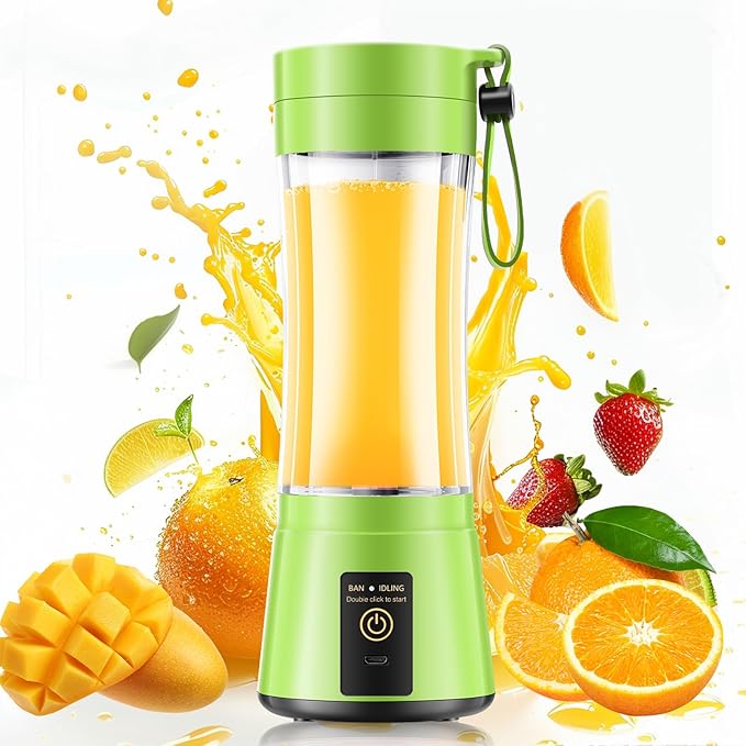 Portable Blender for Smoothies & Shakes - Personal Blender with 12Oz Traveling Cup, BAP Free, 6 Stainless Steel Blades, Freshly Squeezed for Office/Picnic/Sports