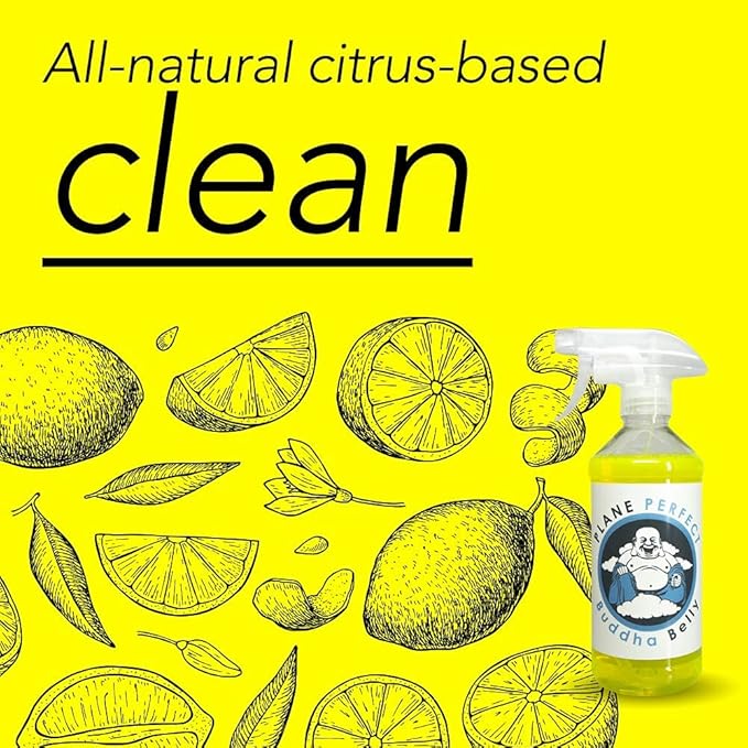 Plane Perfect Buddha Belly Oil & Grease Cleaner - Heavy Duty Aviation Grade Citrus Degreaser Spray - Multi Surface Cleaner for Automotive Engine, Aircraft, Car, Truck & RV | 16oz