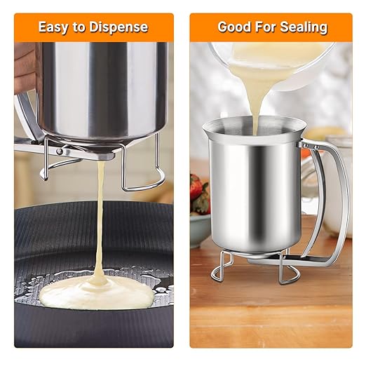 Stainless Steel Pancake Batter Dispenser - Perfect for Pancakes, Cupcakes, Muffins, and Waffles(800ml)