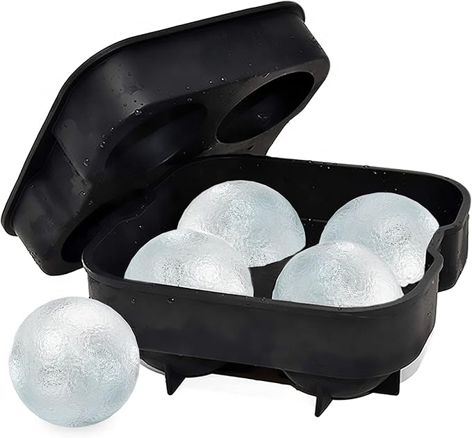 Bahoki Essentials Ice Molds - Silicone Ice Cube Tray With Lid - Easy Fill and Release Ice Maker - Great for Parties and Events
