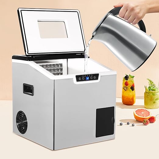 Countertop Ice Maker Dispenser, 2-in-1 Ice Cube Maker, Self Dispensing Pellet Crushed Ice Maker, 88lbs/24H, 15mins Quick Ice Make, 1000g/2.2lbs Ice Storage, Ice Full Indicator