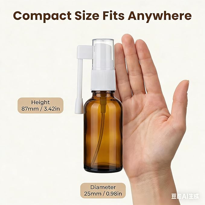 4-Pack10ml (0.34oz) Amber Glass Empty Oral Sprayer for Essential Oils & Other Water-Based Applications