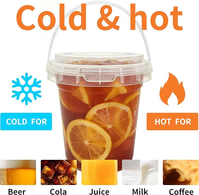 34oz 15pack Plastic Cups with Lids and Straws, Jumbo Disposable Drink Cups with Lids, Perfect for Lemonade, Iced Coffee & Fruit Drinks at Summer Parties, Beach Picnics & Poolside