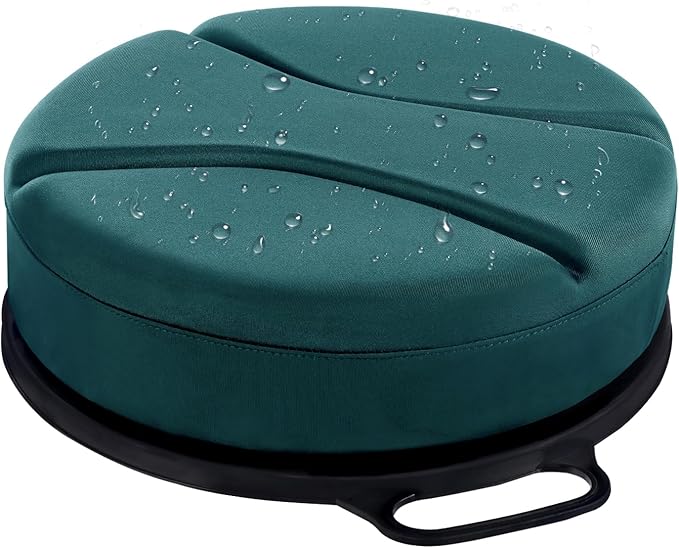 5 Gallon Bucket Seat with 3" Thick Seat Foam Cushion, 360°Swivel Bucket Lid Seat, Waterproof & Silent Bucket Seats for Ice Fishing, Baseball, Hunting and Camping