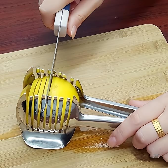 i Kito Tomato Lemon Slicer with Tomato Knife Set,Handheld Even Slicing Guide Cutter Tools,for Round Fruit and Veggies, Multi Kitchen Cutting Gadgets