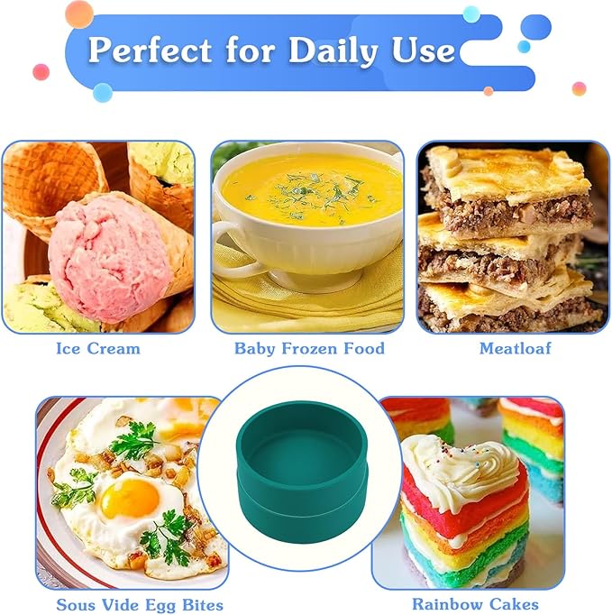 3Pcs ZHYEEDAA Air Fryer Egg Mold,Silicone Egg Molds, Individual Egg Bite Maker Reusable Egg Molds, Microwave Egg Cooker, BPA Free, Dishwasher Safe (Round-Multi)