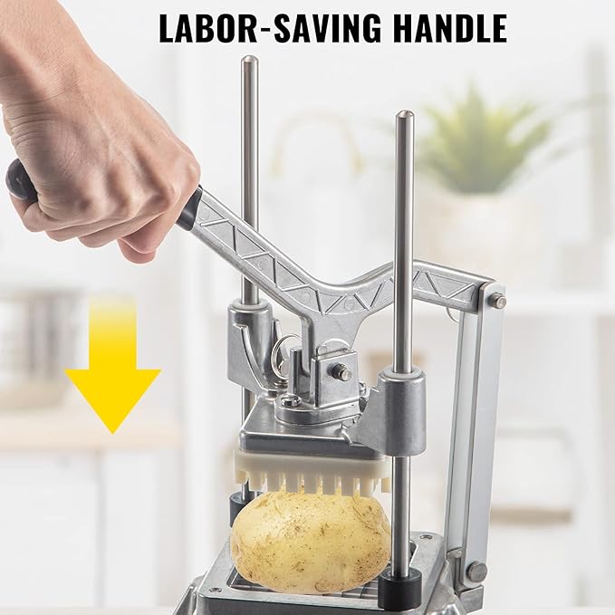 VEVOR Commercial Chopper with 4 Replacement Blades Commercial Vegetable Chopper Stainless Steel French Fry Cutter Potato Dicer & Slicer Commercial Vegetable Fruit Chopper for Restaurants & Home Kitche