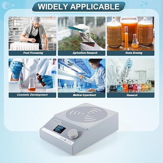 Digital Magnetic Stirrer w/Timer, 100fl.oz Magnetic Stir Plate, Magnetic Mixer w/LCD Display, Lab Stirrer w/Stir Bar (w/o Heating)