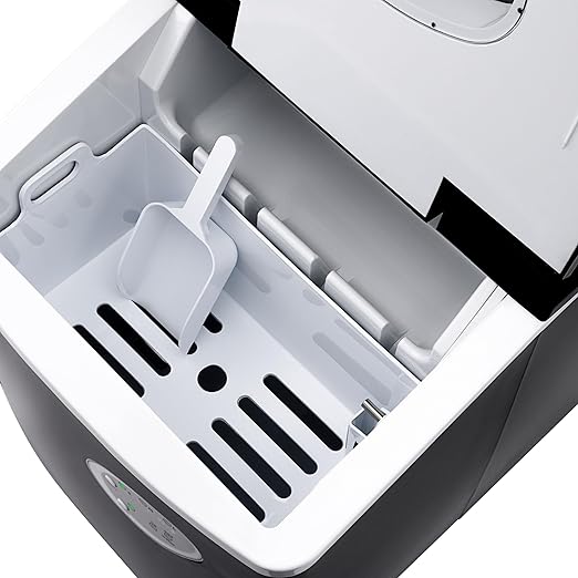 NewAir Counter Top Ice Maker Machine (Black), Compact Automatic Ice Maker, Cubes Ready in 6 Minutes, 28 Pounds in 24 Hours - Perfect for Home/Kitchen/Office/Bar