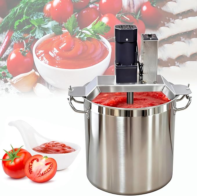 Automatic Food Mixer, Speed Adjustable, Sauce Stirrer Frying Machine, 4-Blade Stirring Scraper, Pot Seasoning Bottom Soup Sauce Stirrer for Making Jam, Sauce 40L