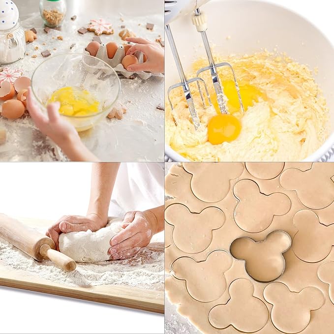 Food Grade Mouse Cookie Cutters Set of 5 – Sturdy Stainless Steel Cutters for Cookies, Sandwiches, Cake & Fruit – DIY Decoration Tools for Kids – 2.12'' to 3.86''